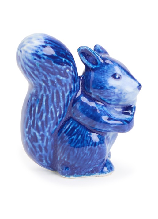 Heinen Delfts Blauw Eekhoorn ornament 5 cm