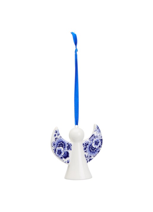 Heinen Delfts Blauw Engel kersthanger 8,5 cm
