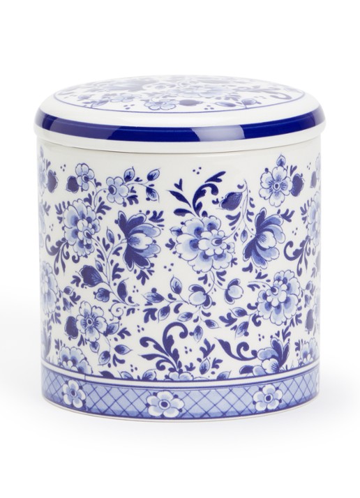 Heinen Delfts Blauw Flowers voorraadpot