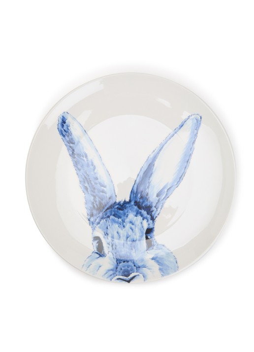 Heinen Delfts Blauw Haas wandbord decoratie 26 cm