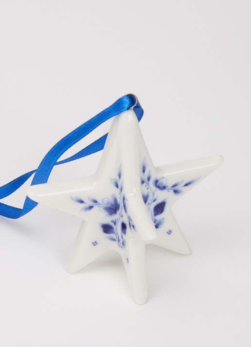 Heinen Delfts Blauw Kerstster 3D kersthanger 6,5 cm - detail 2 multicolor