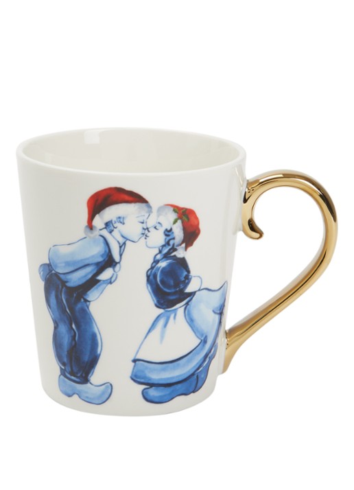 Heinen Delfts Blauw Kuspaar kerstkopje 30 cl