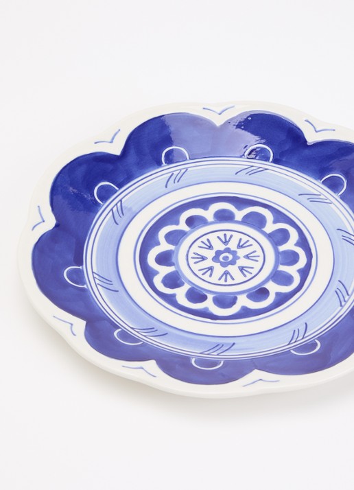 Heinen Delfts Blauw Majolica dinerbord 26,5 cm - detail wit