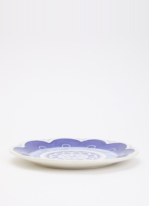 Heinen Delfts Blauw Majolica dinerbord 26,5 cm - voorkant 4 wit