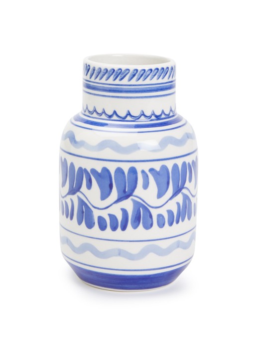 Heinen Delfts Blauw Majolica vaas 15,5 cm