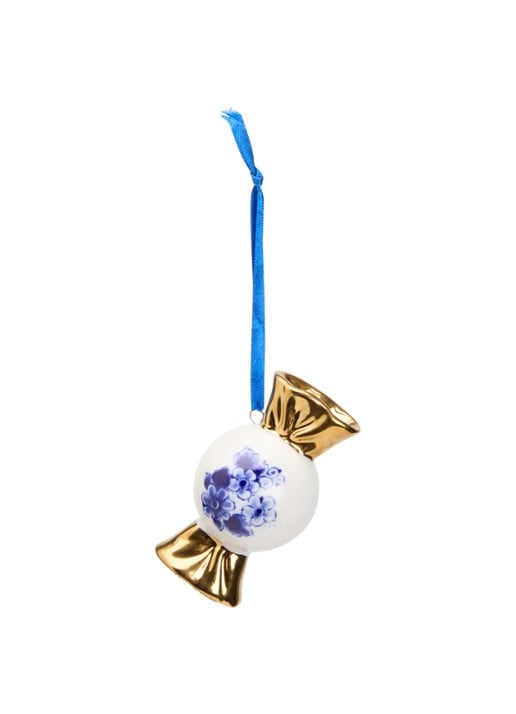 Heinen Delfts Blauw Snoepje kersthanger 7,5 cm