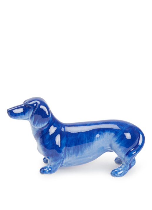 Heinen Delfts Blauw Teckel ornament 9 cm
