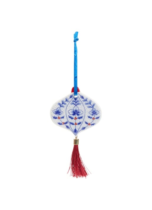 Heinen Delfts Blauw Ui kersthanger plat 6,5 cm