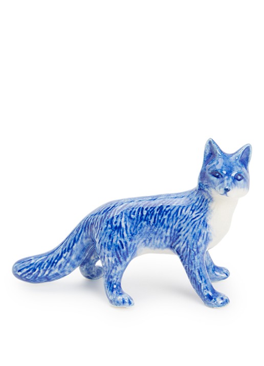 Heinen Delfts Blauw Vos ornament 7,5 cm