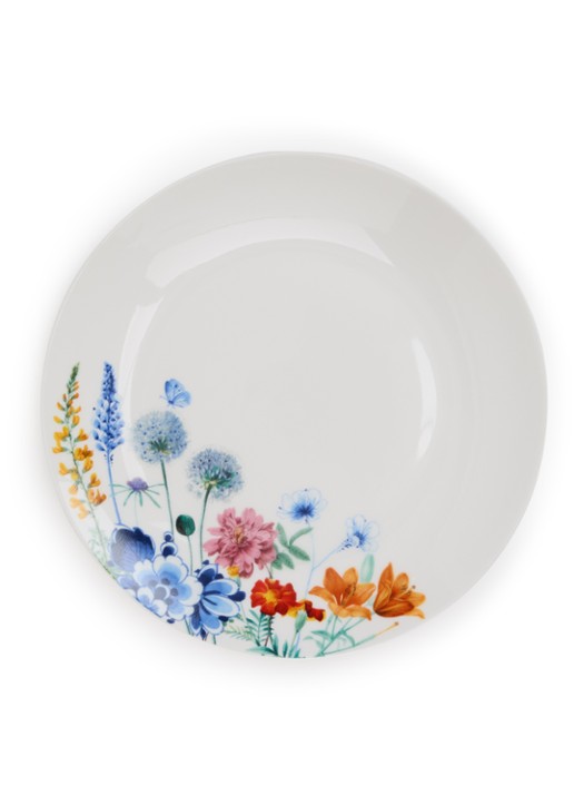 Heinen Delfts Blauw Wildbloemen ontbijtbord 20 cm