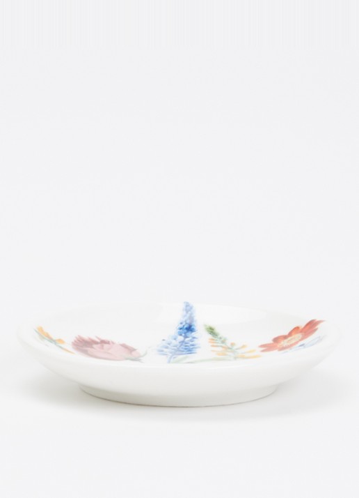 Heinen Delfts Blauw Wildbloemen theetip 7 cm - voorkant 2 wit