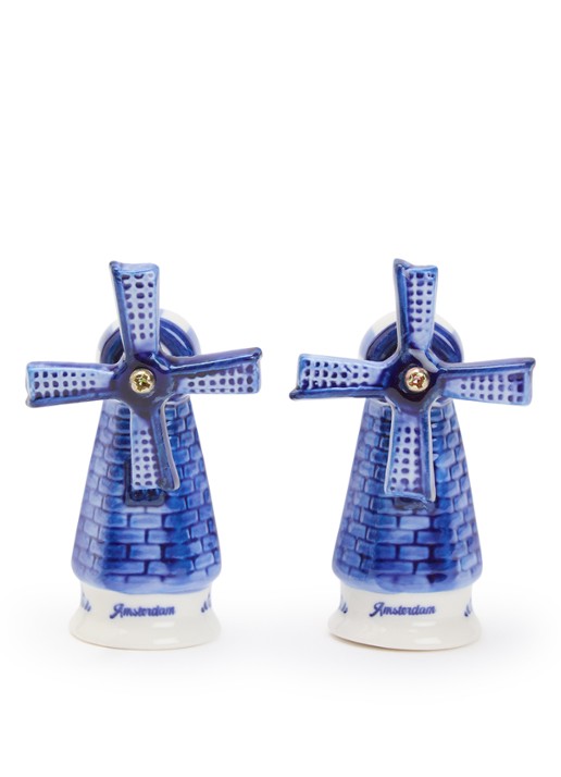 Heinen Delfts Blauw Windmolen peper- en zoutstel 2-delig 7 cm