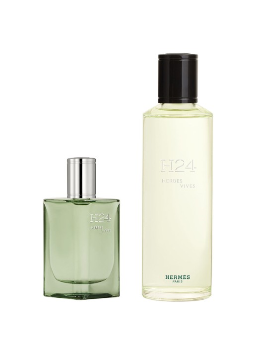 HERMÈS H24 Herbes Vives Eau de Parfum - geuren set - voorkant beige