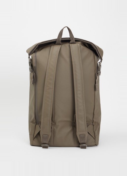 Herschel Supply Roll Top rugzak met 16 inch laptopvak en waterafstotende coating - achterkant 3 donkerbruin