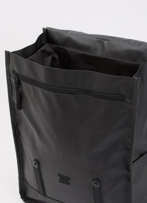 Herschel Supply Survey rugzak met 16 inch laptopvak en waterafstotende coating - detail zwart