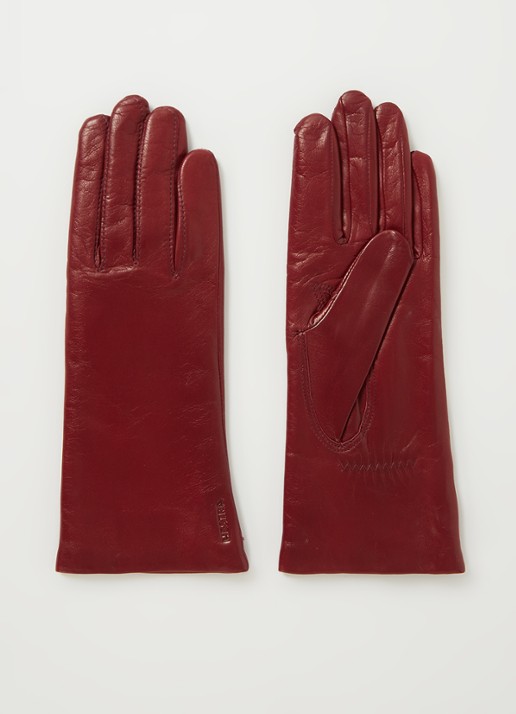 Hestra Elisabeth handschoenen van lamsleer - voorkant donkerrood