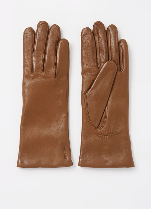 Hestra Elisabeth handschoenen van lamsleer - voorkant lichtbruin