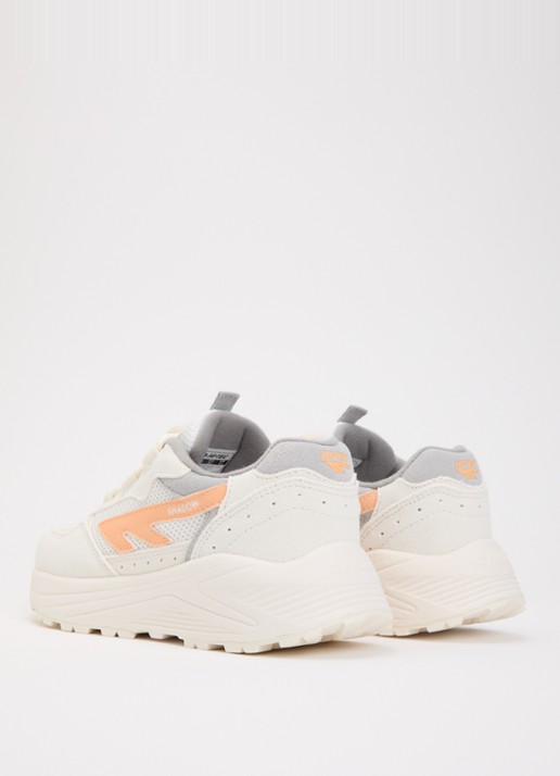 Hi-Tec HTS Kids Shadow Lace sneaker van suède met details van mesh - achterkant 2 creme