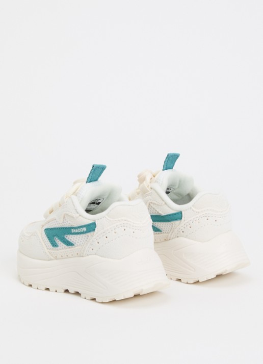 Hi-Tec HTS Kids Shadow Lace sneaker van suède met details van mesh - achterkant 6 creme