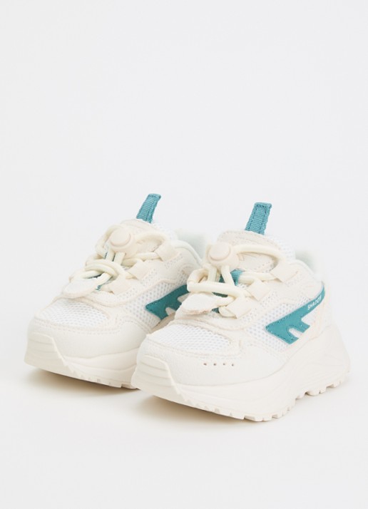 Hi-Tec HTS Kids Shadow Lace sneaker van suède met details van mesh - voorkant 2 creme