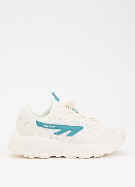 Hi-Tec HTS Kids Shadow Lace sneaker van suède met details van mesh - voorkant 3 creme