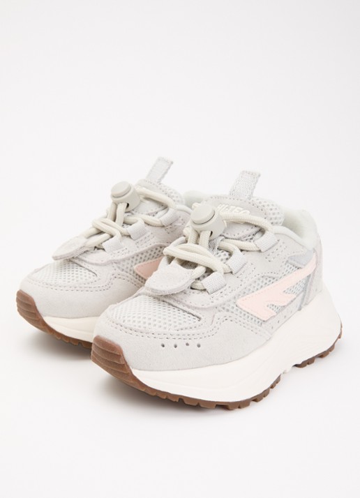 Hi-Tec HTS Kids Shadow Lace sneaker van suède met details van mesh - voorkant 2 lichtgrijs