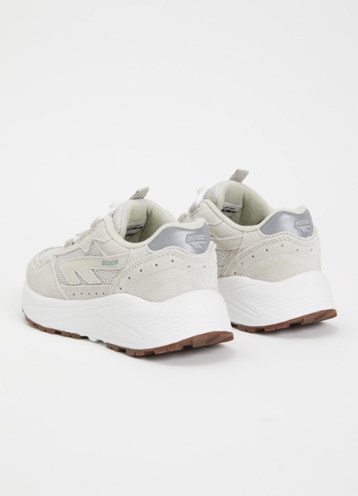 Hi-Tec HTS Kids Shadow Lace sneaker van suède met mesh details - achterkant zilver