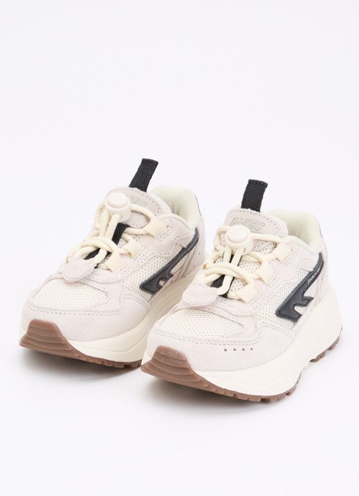 Hi-Tec HTS Kids Shadow Lace sneaker van suède met mesh details - voorkant 6 gebroken wit