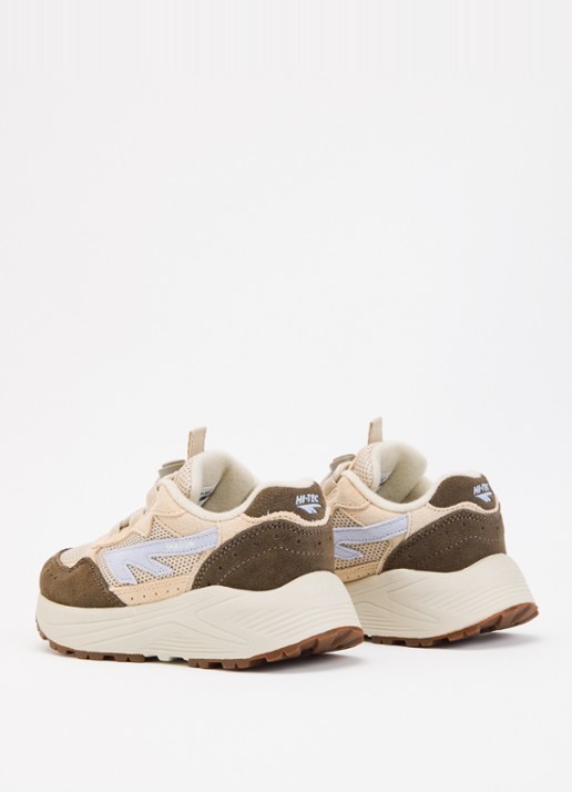 Hi-Tec HTS Kids Shadow Lace sneaker van suède met mesh details - achterkant 4 beige