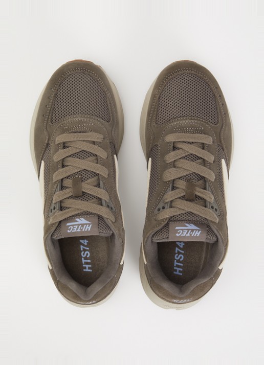 Hi-Tec HTS Shadow RGS sneaker van mesh met suède details - detail 4 bronsgroen