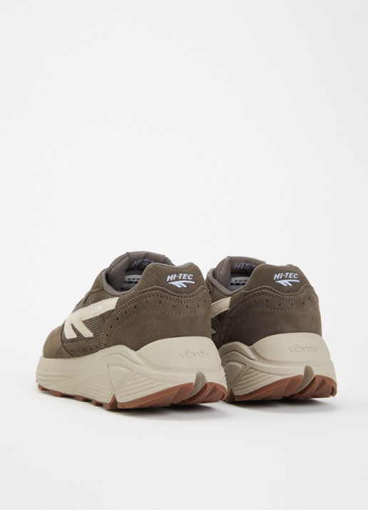 Hi-Tec HTS shadow RGS sneaker van mesh met suède details - achterkant bronsgroen