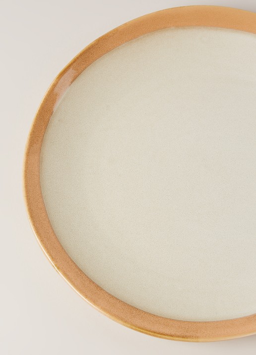 HKliving 70's Earth dinerbord 29 cm set van 2 - detail beige