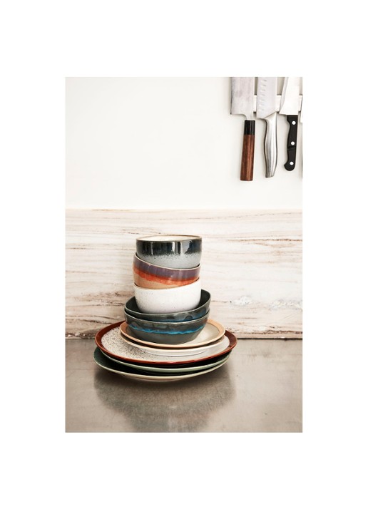 HKliving 70's Earth dinerbord 29 cm set van 2 - detail 2 beige