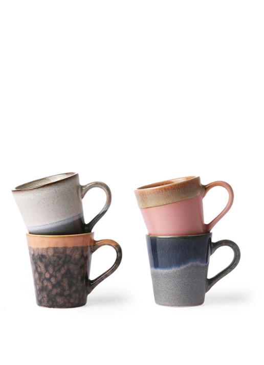 HKliving 70's espressokopje 8 cl set van 4 - detail 3 multicolor