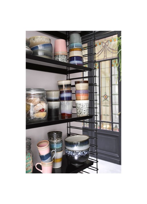 HKliving 70's espressokopje 8 cl set van 4 - voorkant 7 multicolor