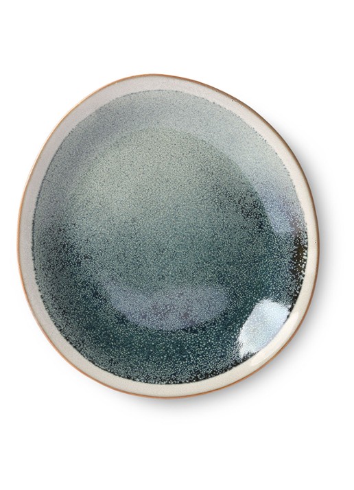 HKliving 70's Mist ontbijtbord 22 cm set van 2 - detail 2 blauwgrijs