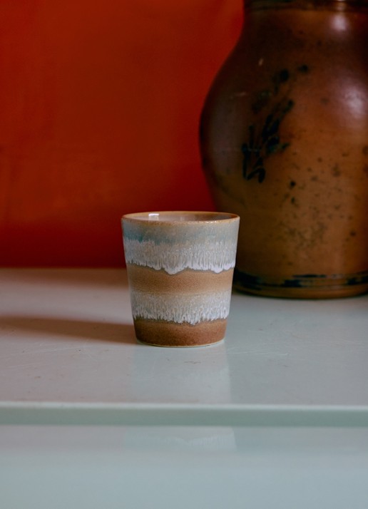 HKliving 70's Pop Art kopje 23 cl set van 4 - detail 6 beige