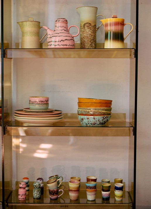 HKliving 70's Renaissance kom 11 cm set van 4 - detail 5 roze