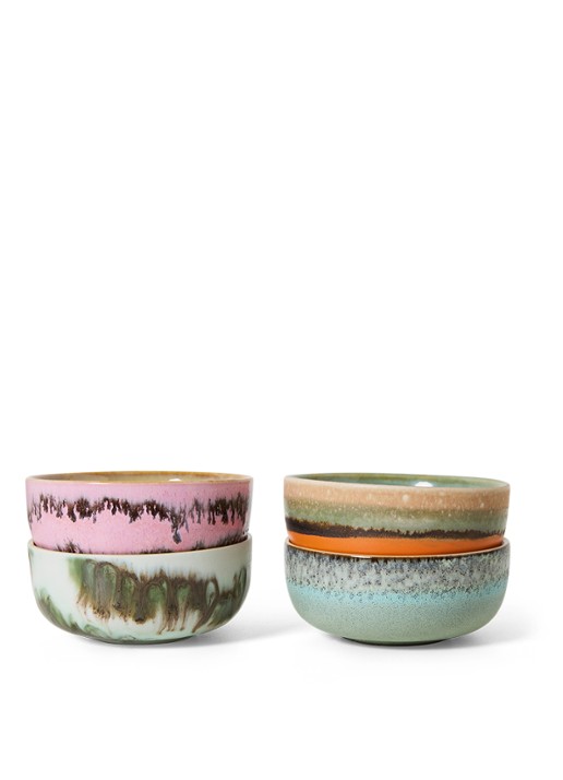 HKliving 70's Renaissance kom 11 cm set van 4
