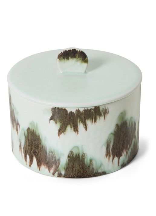 HKliving 70's Tide koektrommel 17 cm - detail groen