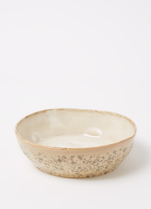 HKliving 70's Tigers pastabord 19,5 cm set van 2 - voorkant 3 beige