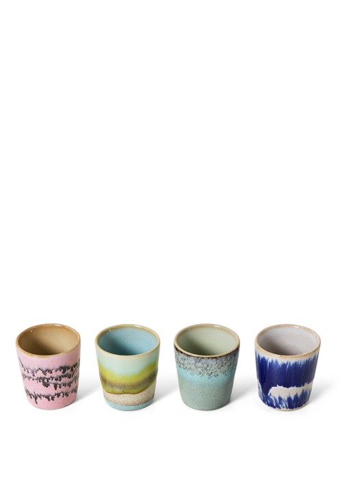 HKliving 70's Vibrance eierdop 5 cm set van 4 - detail groen