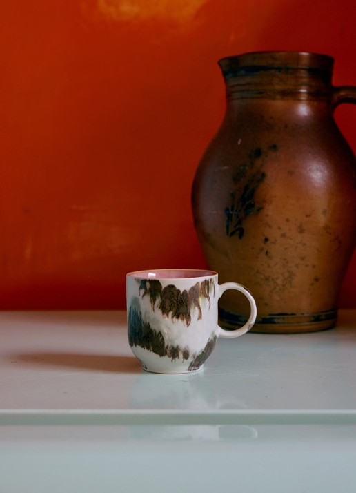 HKliving 70s ceramics: café mugs, abstract (set of 4) - detail 5 multicolor