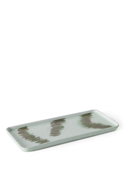 HKliving 70s Ceramics cakeschaal 31,5 x 13,5 cm - voorkant 5 mint