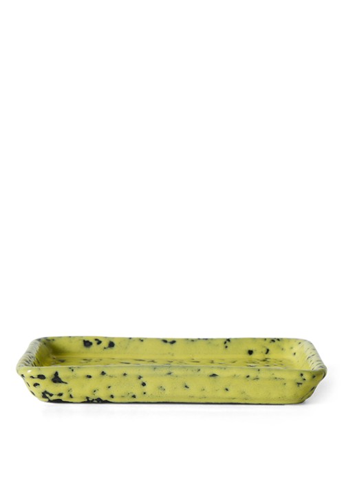HKliving 70s Ceramics Corn XS serveerschaal 7,7 x 13,6 cm - achterkant geel
