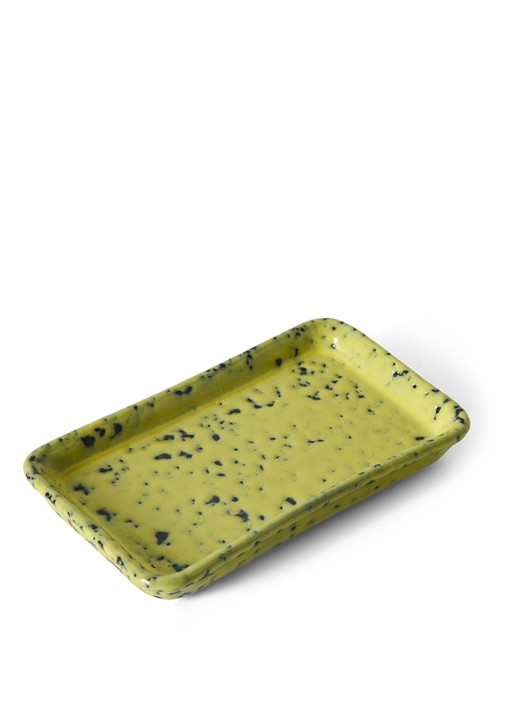 HKliving 70s Ceramics Corn XS serveerschaal 7,7 x 13,6 cm - voorkant 6 geel