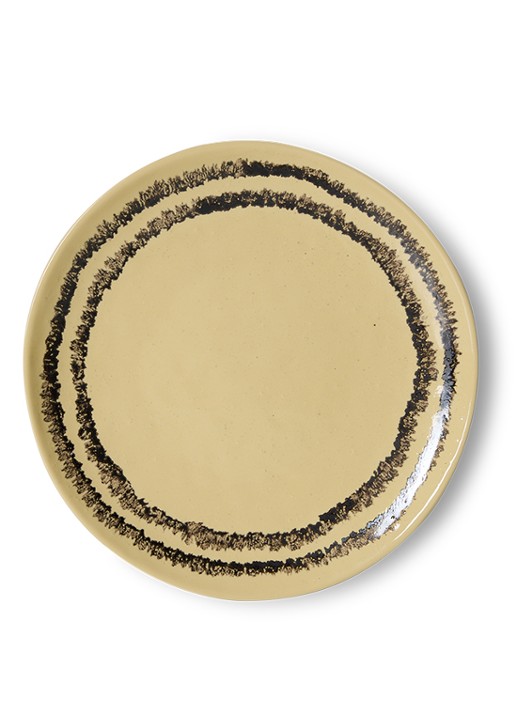 HKliving 70s Ceramics gebaksbordje 17,5 cm set van 2 - voorkant 3 geel
