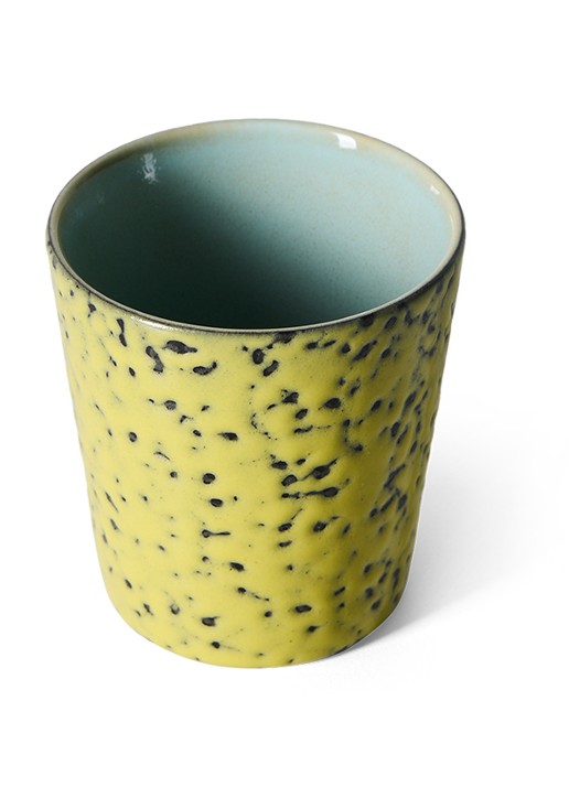 HKliving 70s Ceramics mok - voorkant 6 geel
