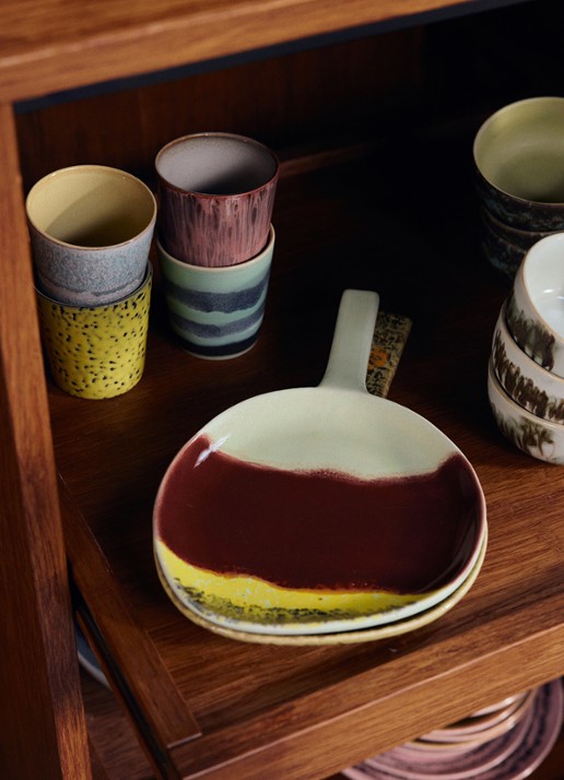 HKliving 70s Ceramics serveerschaal 30,5 cm - achterkant 3 lichtgroen