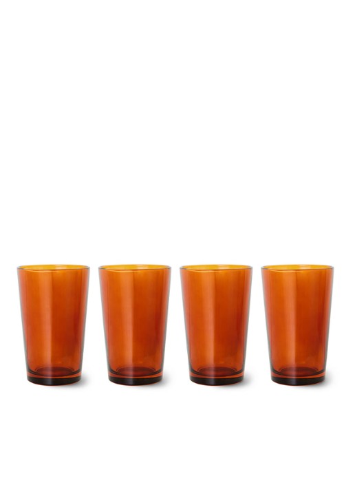 HKliving 70s Glassware theeglas 43 cl set van 4